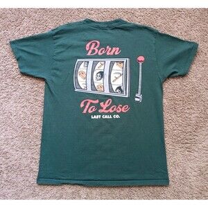 Last Call Co Grim Reaper T-Shirt Men's Medium Green Short Sleeve